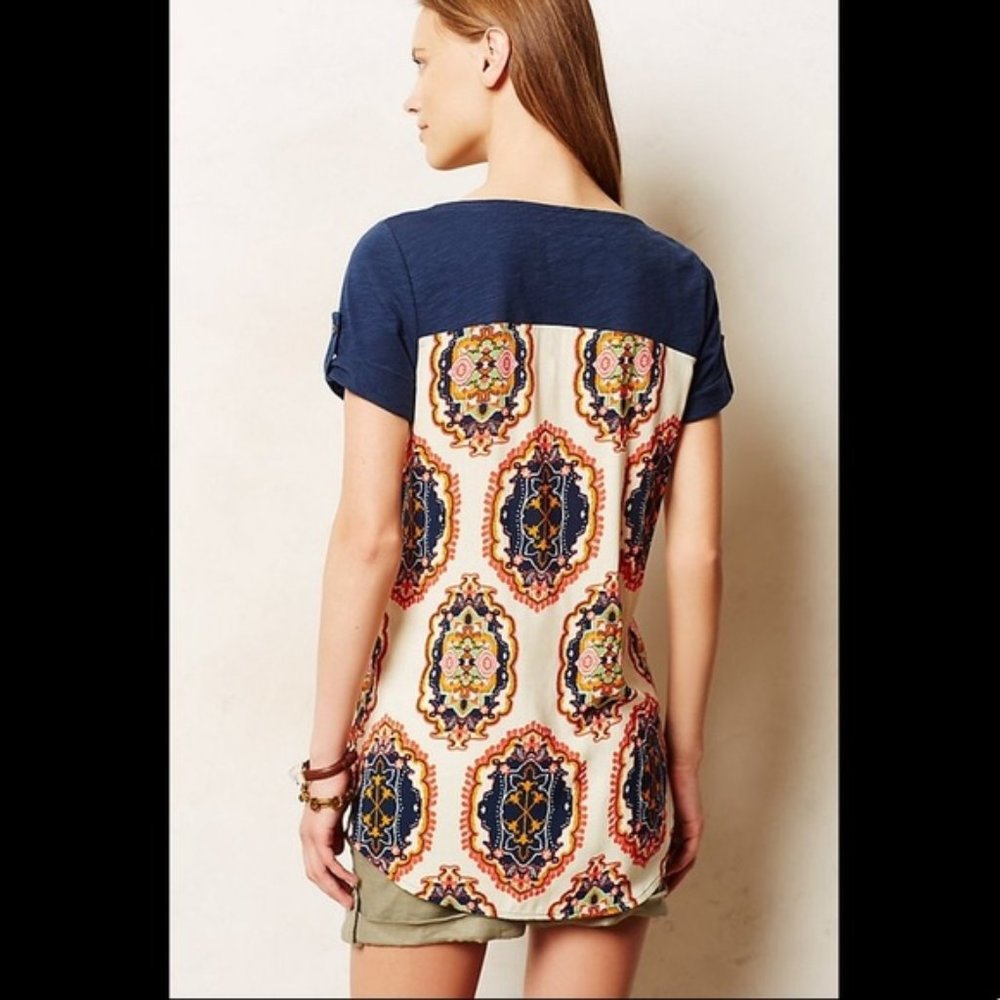 ANTHROPOLOGIE Meadow Rue Wine Solvo Tunic Top S
